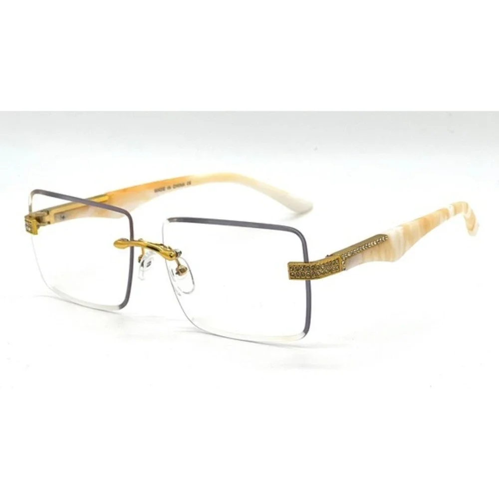 Women Fashion Sunglasses Rectangle Clear Lens Eyewear Classic Casual Office Look